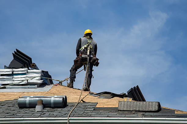 Professional Gutter Installation technician working in Cutchogue, NY